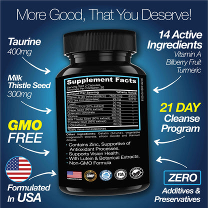 Eye Health &amp; Vision Vitamins Supplement 60 Capsules