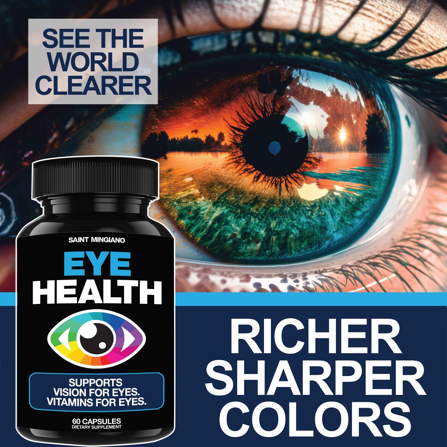 Eye Health &amp; Vision Vitamins Supplement 60 Capsules