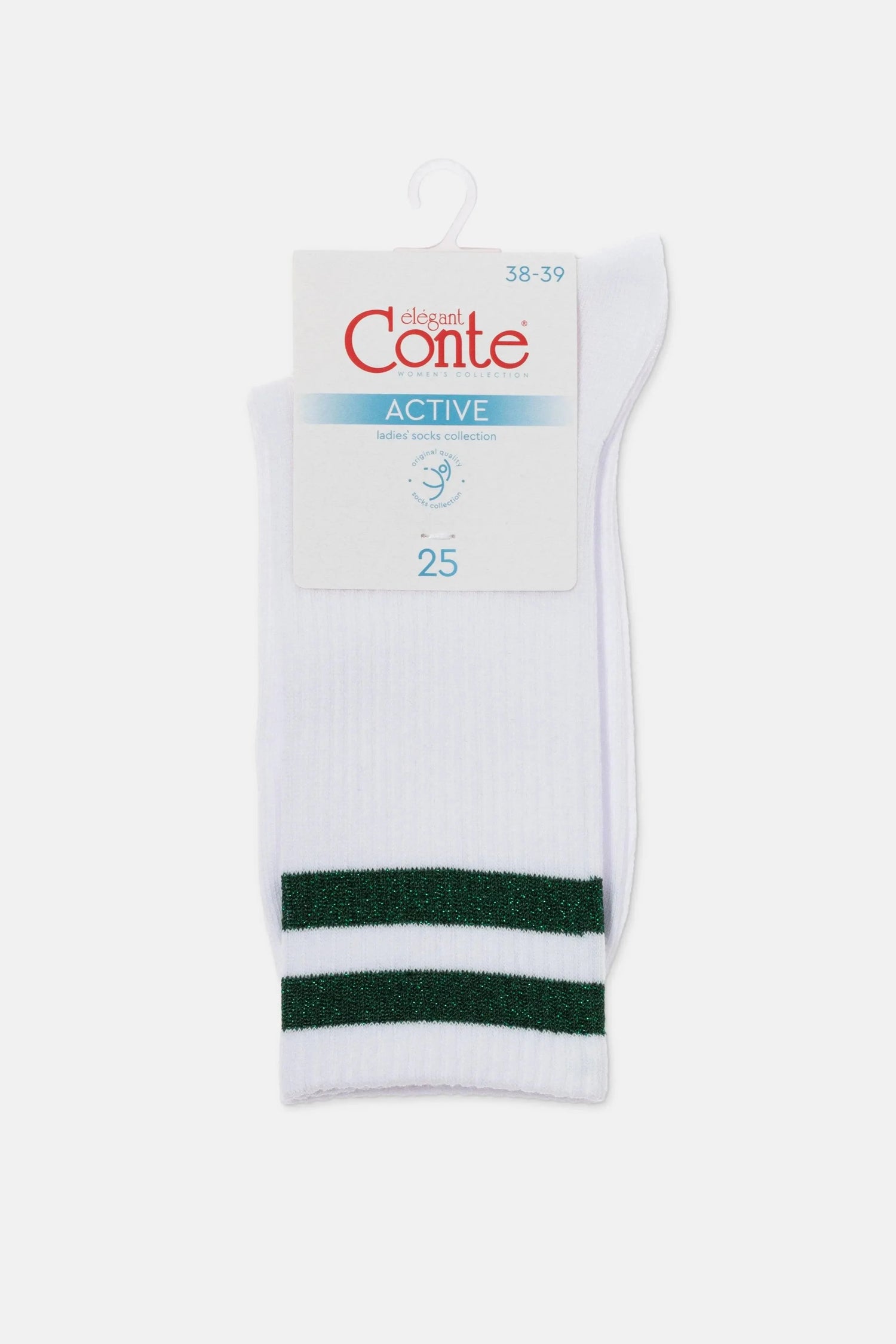 Conte Cotton Long Socks Active 157 - Lurex Stripes - DestGlow