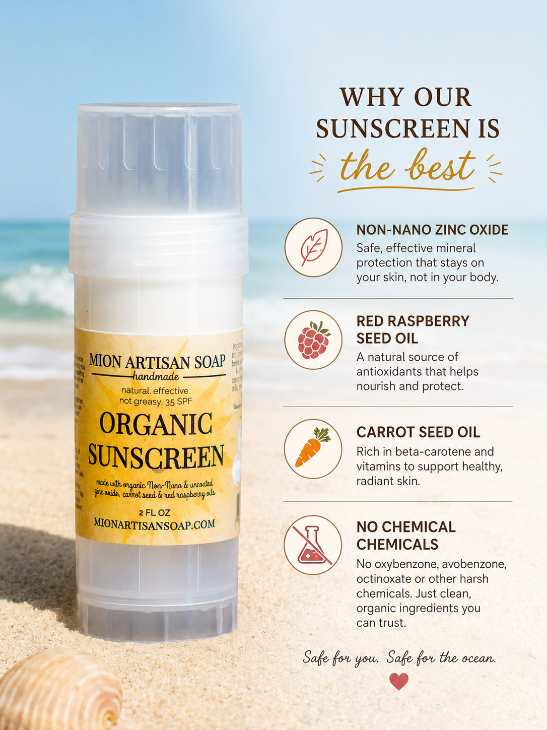 Organic Sunscreen | 35-45 SPF by MION Artisan Soap Co.