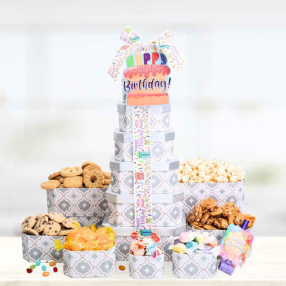 Happy Birthday Gift Tower of Treats