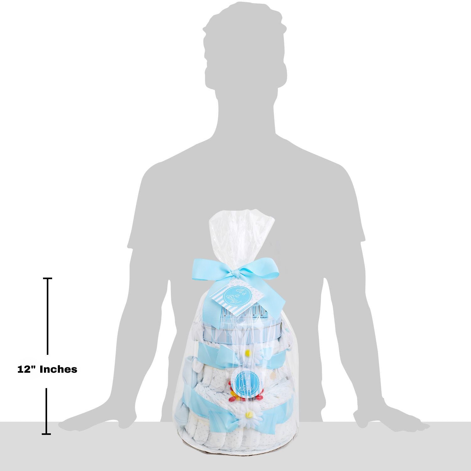 Blue Two- Tier Diaper Cake by Alder Creek Gift Baskets