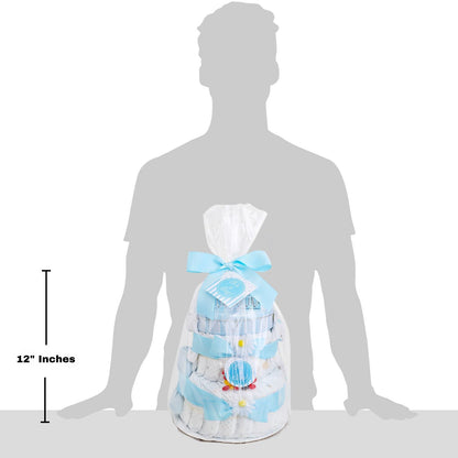Blue Two- Tier Diaper Cake by Alder Creek Gift Baskets