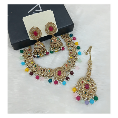 Joban Fashion Multi Stone Work Necklace Set