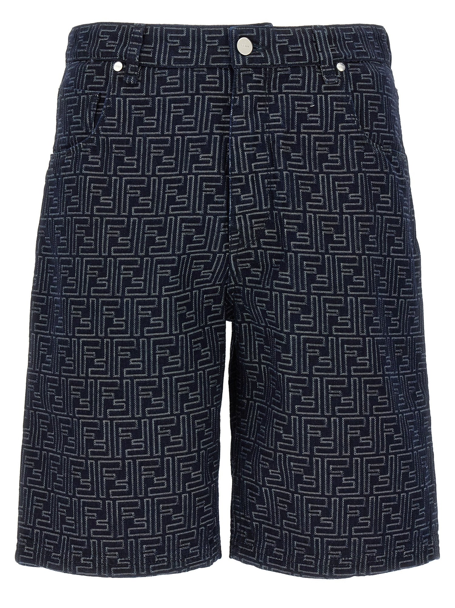 Fendi Men Bermuda Jeans Jacquard Ff by Luosophy