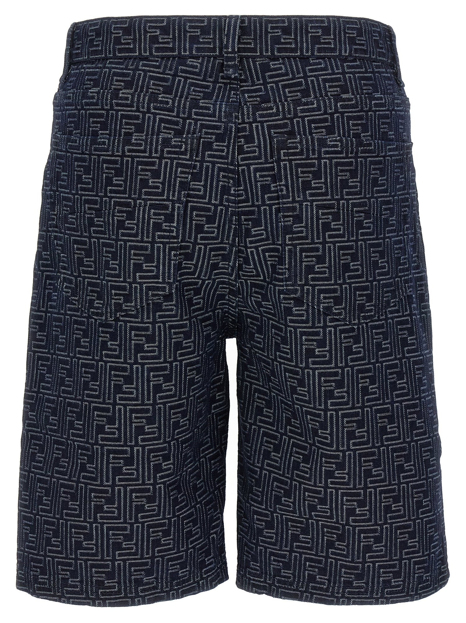 Fendi Men Bermuda Jeans Jacquard Ff by Luosophy