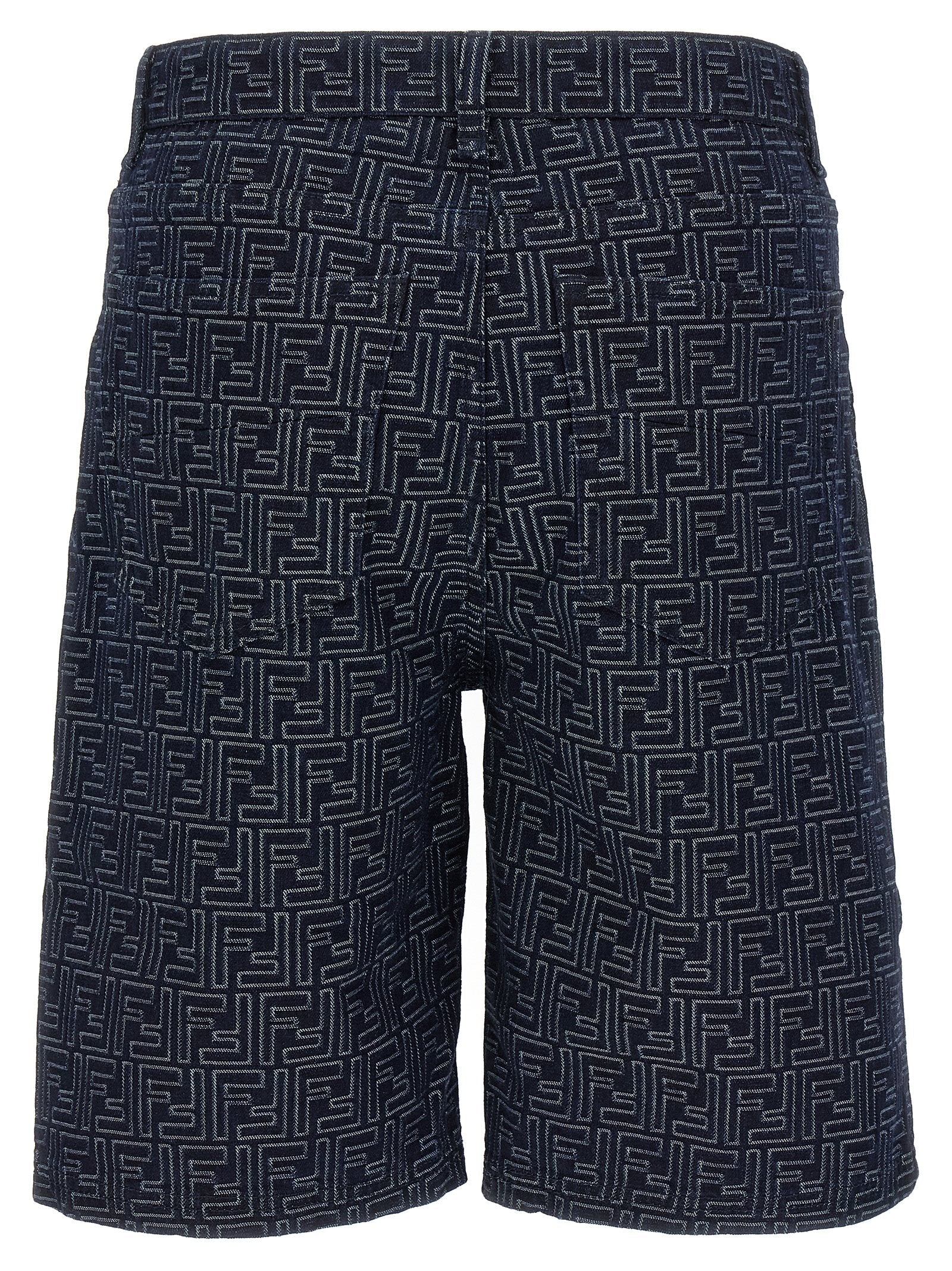 Fendi Men Bermuda Jeans Jacquard Ff by Luosophy
