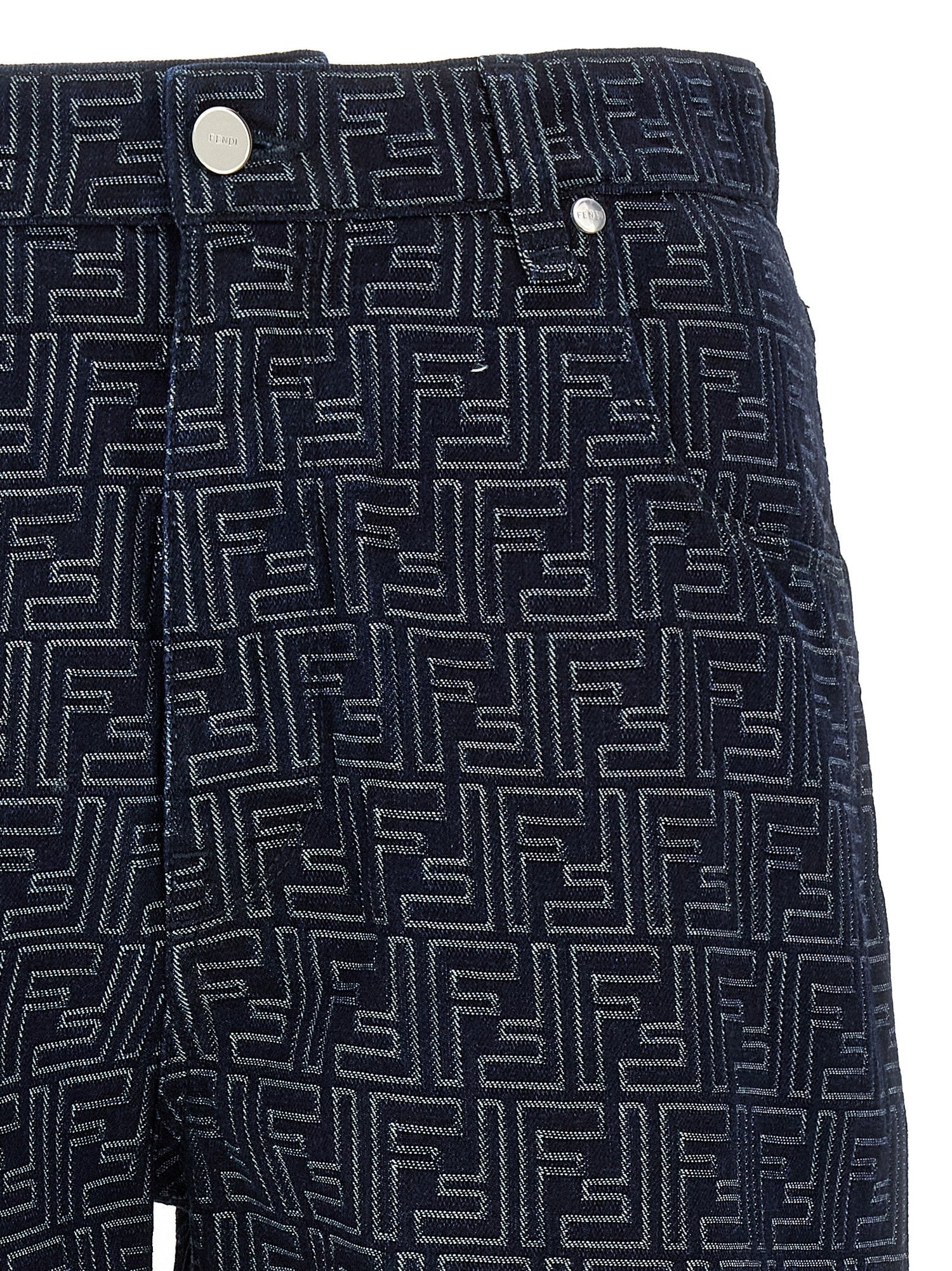 Fendi Men Bermuda Jeans Jacquard Ff by Luosophy