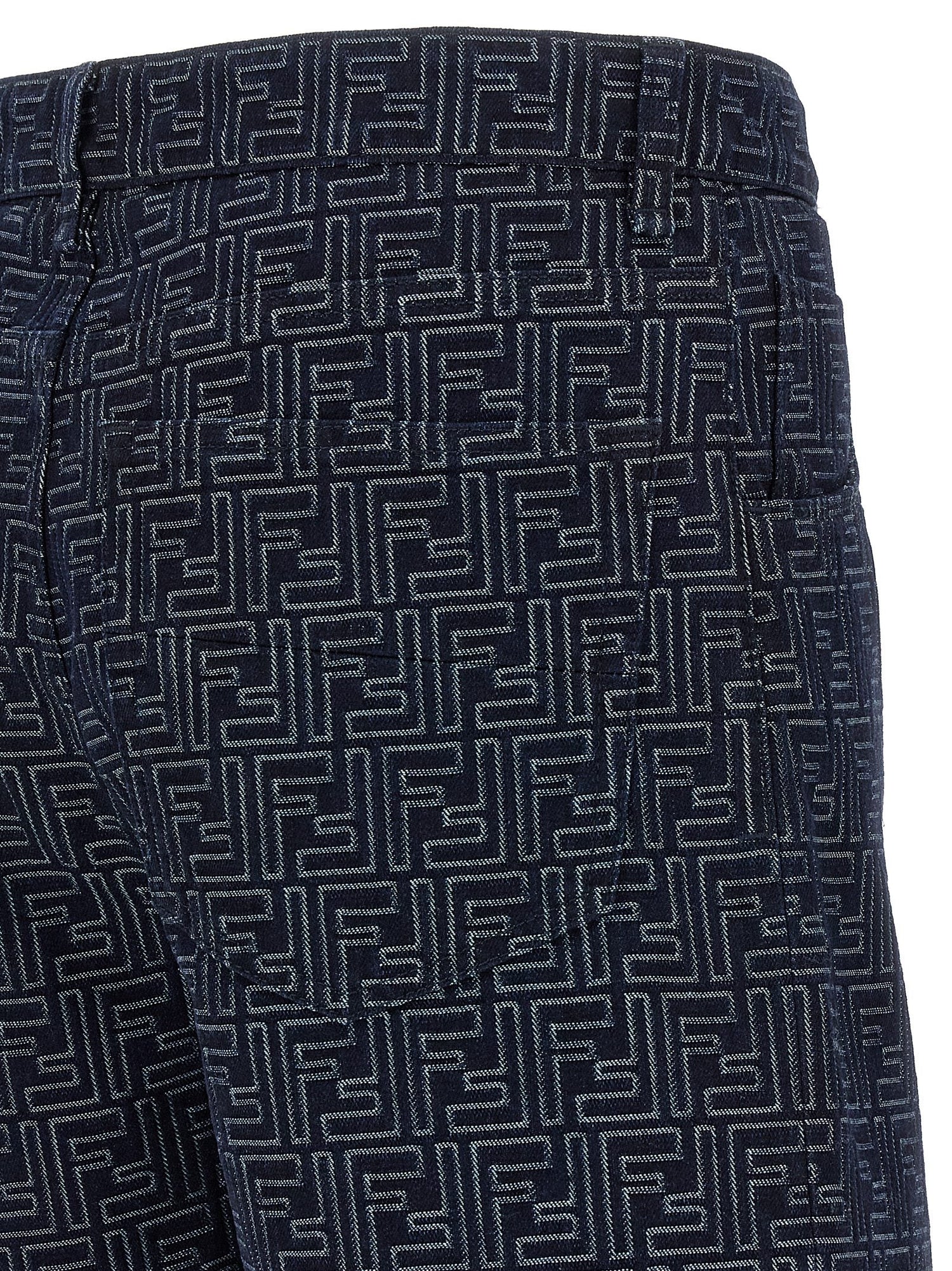 Fendi Men Bermuda Jeans Jacquard Ff by Luosophy