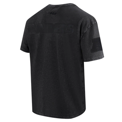 Pro Standard Raiders All-Over Logo Tee - Washed Black by Denim Exchange