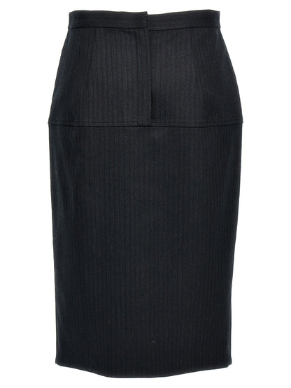 Fendi Women Pinstriped Wool Skirt by Luosophy