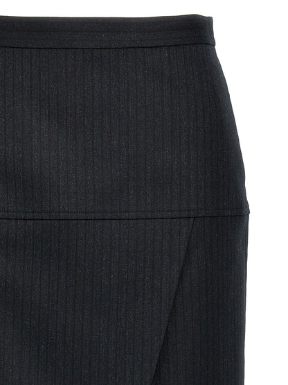 Fendi Women Pinstriped Wool Skirt by Luosophy