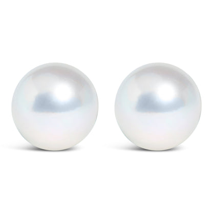 14k White Gold 5-5.5MM Cultured Freshwater Pearl Solitaire Stud Earrings by Bids.com