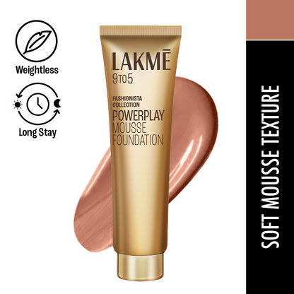 Lakme 9 To 5 Powerplay Mousse Foundation - Rose Honey