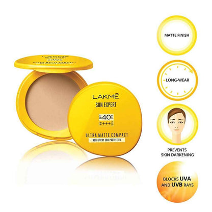 Lakme Sun Expert Ultra Matte Compact, SPF 40 (PA+++)