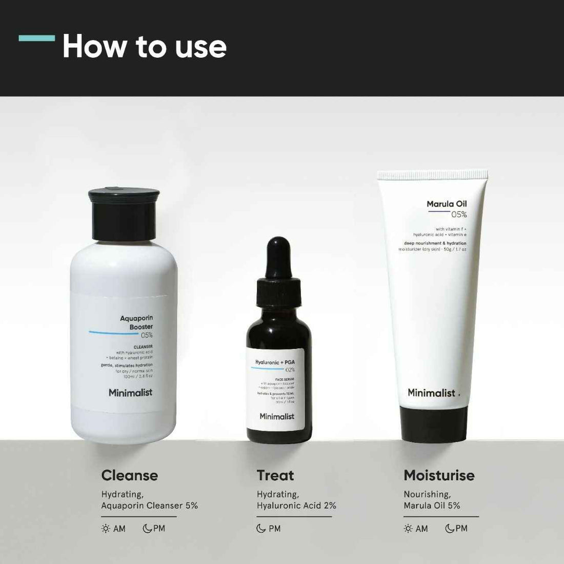Minimalist Dry Skincare Kit - Face Wash, Moisturizer &amp; Serum