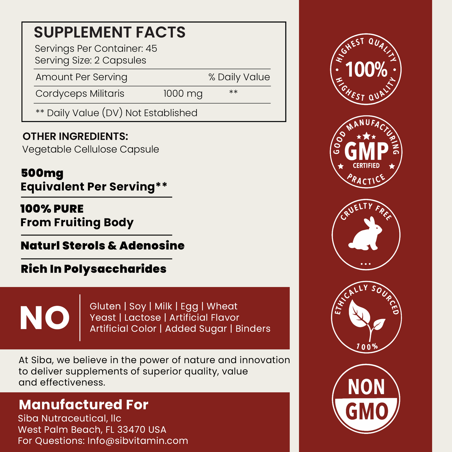 Cordyceps Mushroom Capsules