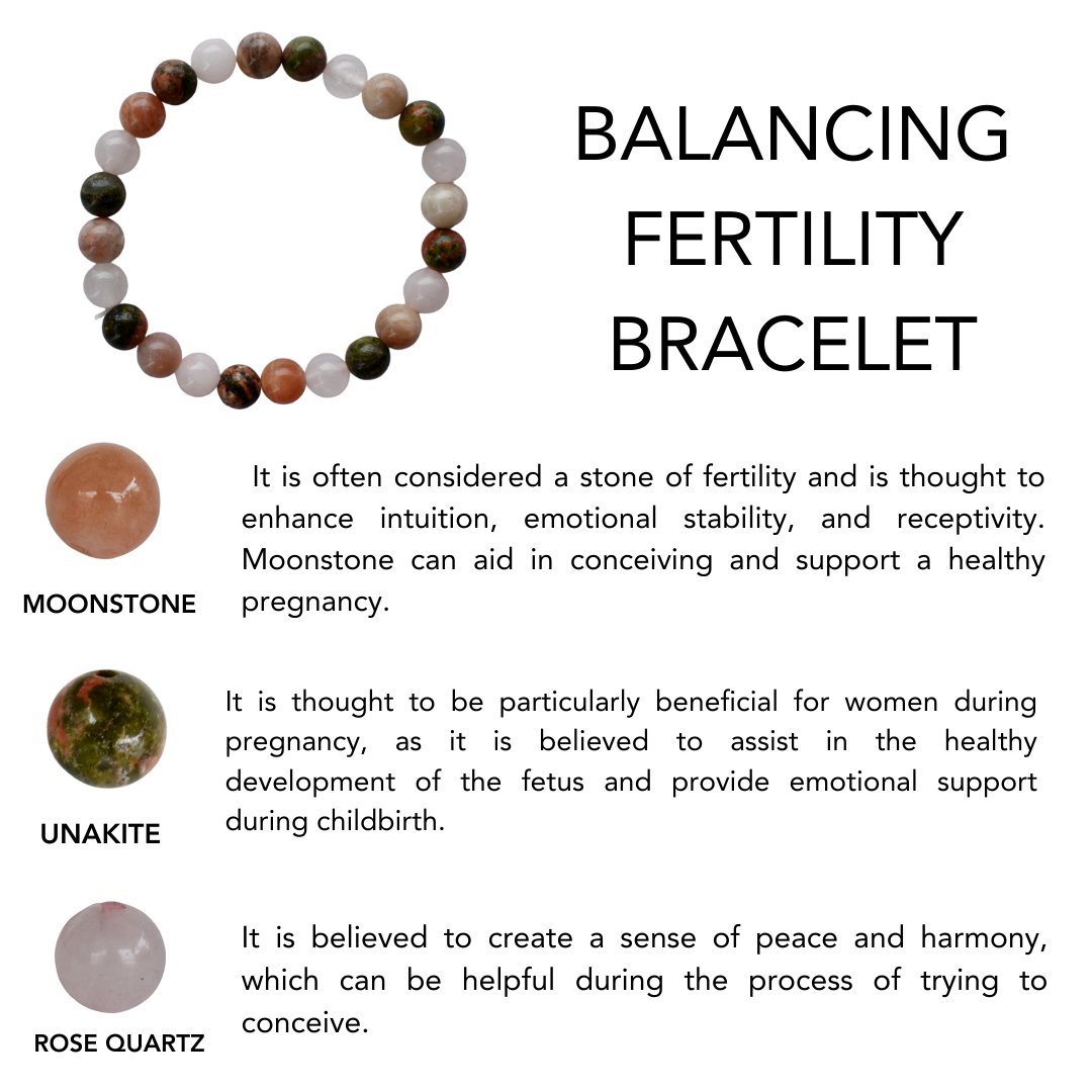 Balancing FERTILITY Crystal Bracelet (Assisting, Environment, Promotes)  DestGlow