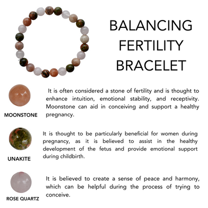 Balancing FERTILITY Crystal Bracelet (Assisting, Environment, Promotes)  DestGlow