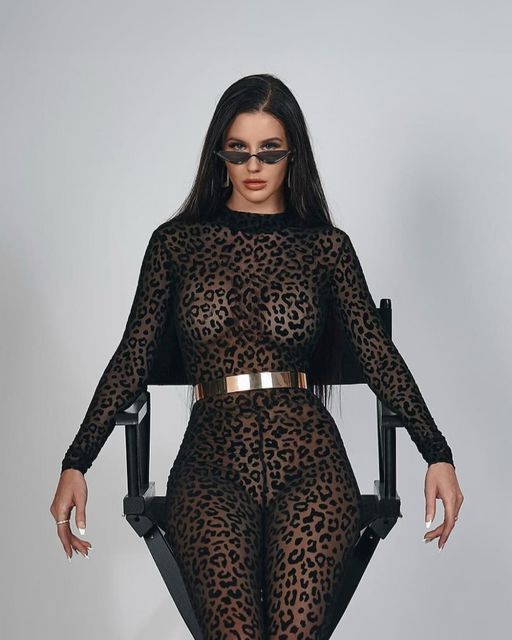 Fierce Elegance Velvet Leopard Bodysuit 