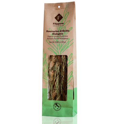 Filippone, Organic Dried Rosemary bunches, Italian Dried Rosemary Leaves, 0.88oz (25g)