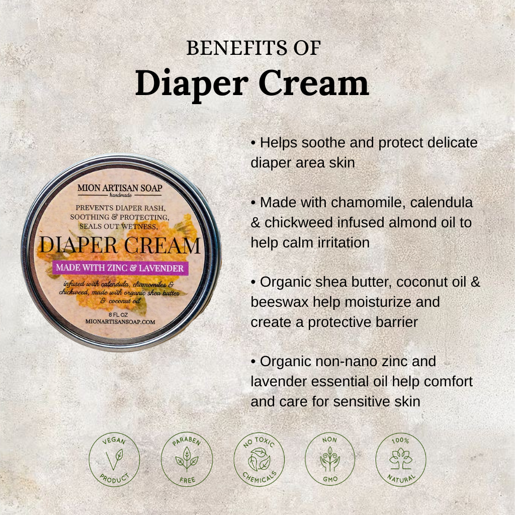 Diaper Cream | With Zinc and Lavender Essential Oil by MION Artisan Soap Co.