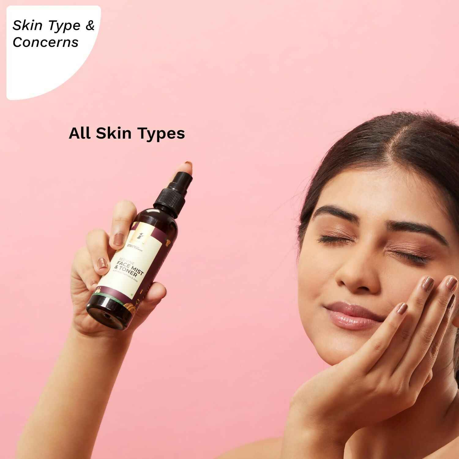 Pilgrim Red Vine Face Mist &amp; Toner Spray with Vitamin B3 and Aloe, For Anti Ageing, Glowing Skin