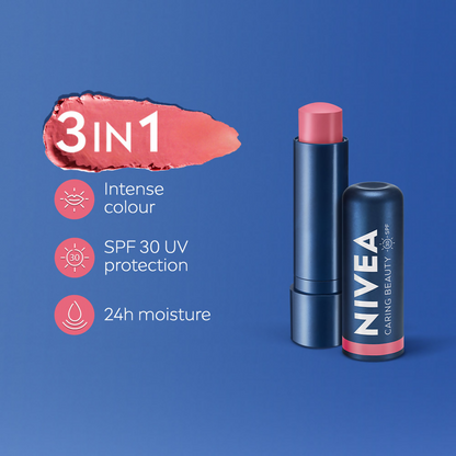 Nivea Lip Caring Beauty Red Lip Balm With SPF 30 - Rose