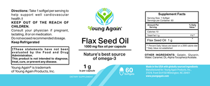 Flax Oil - Source of Omega-3 Fatty Acids by Young Again