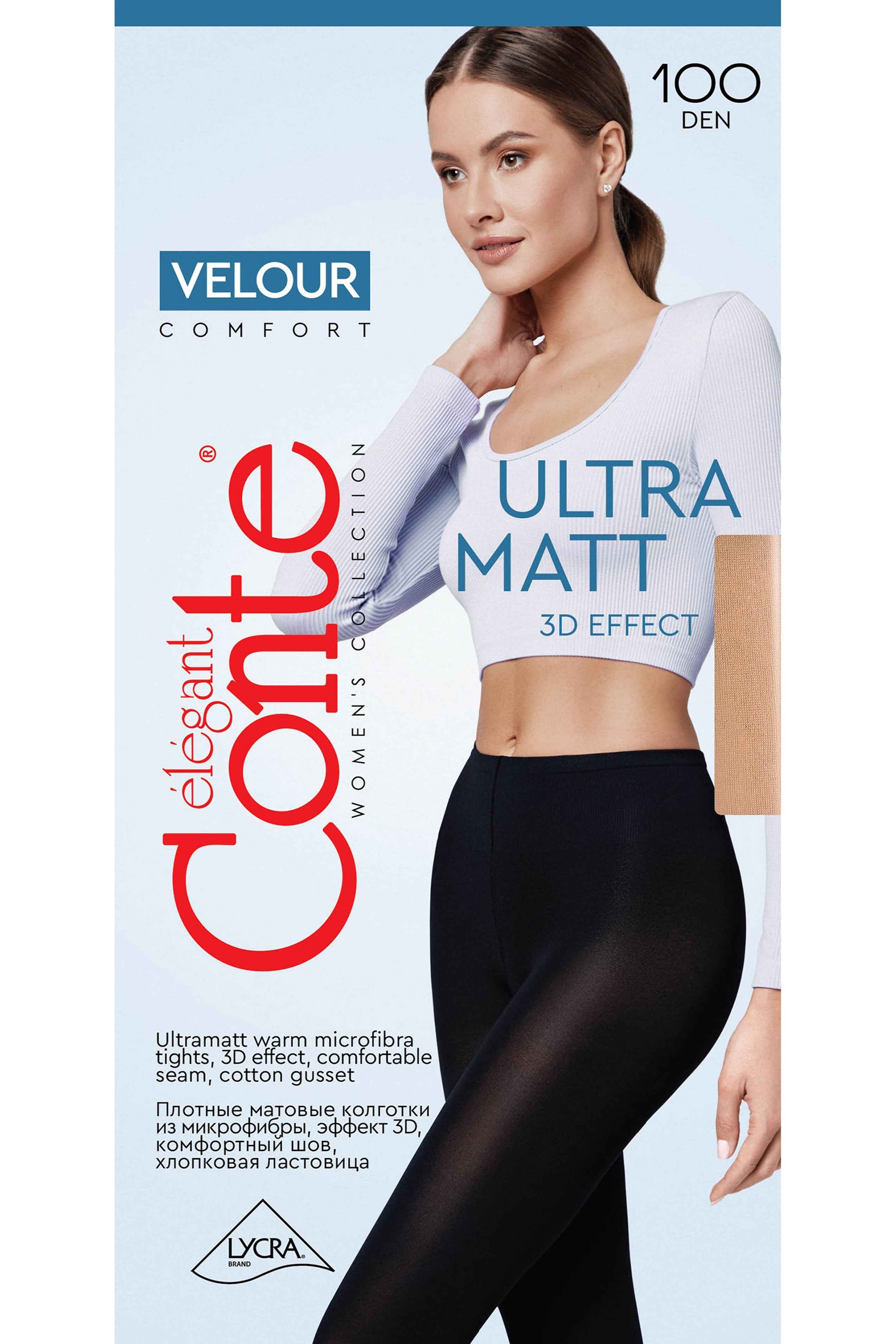 Tights Conte Velour 100 Den - Matte Warm Microfibra