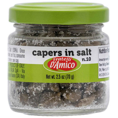 Fratelli D'Amico, Capers in Salt, no, #10 2.5oz, (70g)