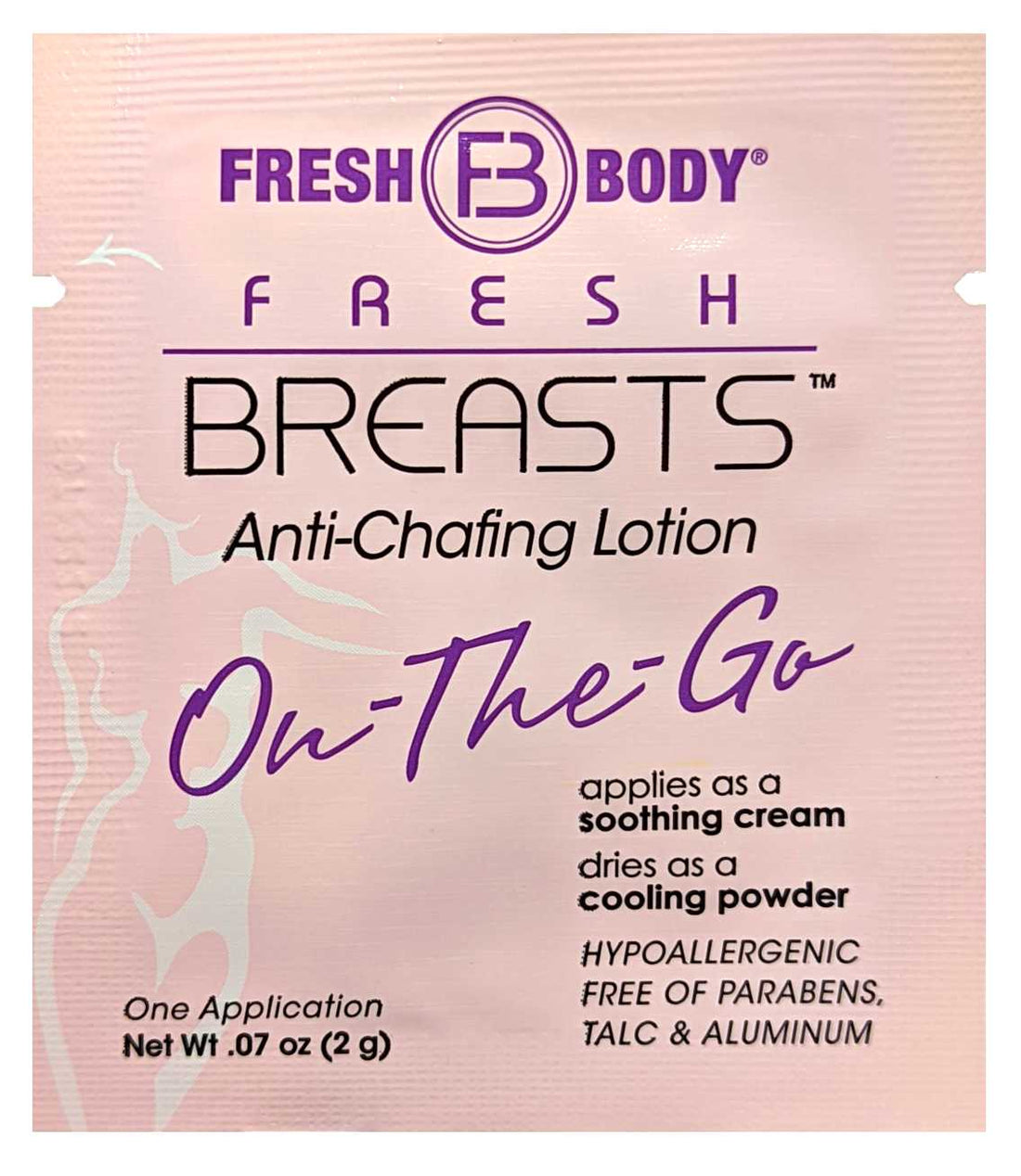 Fresh Breasts On-The-Go Anti-Chafing Cream Packets (select quantity) by Fresh Body FB®