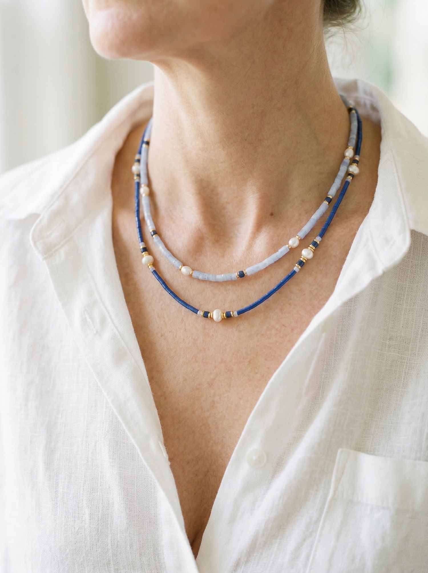 Freshwater Pearl Layering Necklace by LINTICO