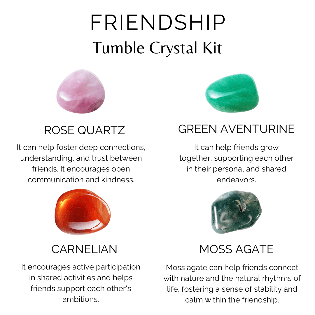 Strengthen FRIENDSHIP Crystal Kit, Gemstone Tumble Kit, Friendship Crystal Gift Set  DestGlow