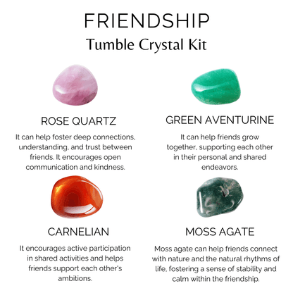 Strengthen FRIENDSHIP Crystal Kit, Gemstone Tumble Kit, Friendship Crystal Gift Set  DestGlow