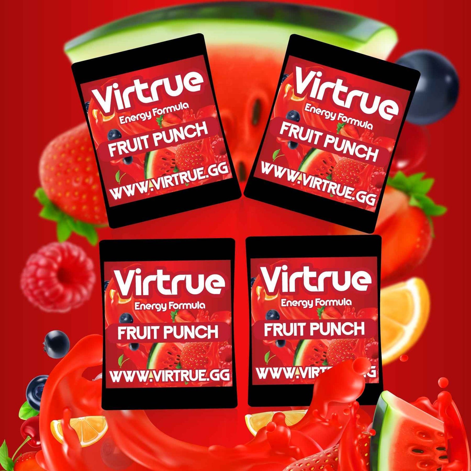 Pre-Workout Travel Packs Set of 4 - Energy Powder + Focus Boost &amp; Hydration | Sugar Free