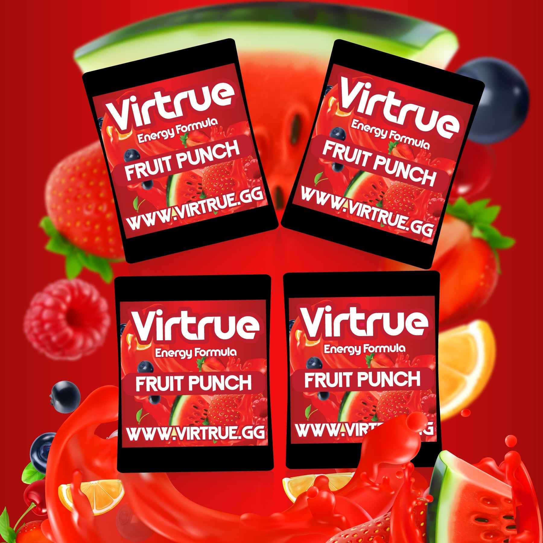 Pre-Workout Travel Packs Set of 4 - Energy Powder + Focus Boost &amp; Hydration | Sugar Free