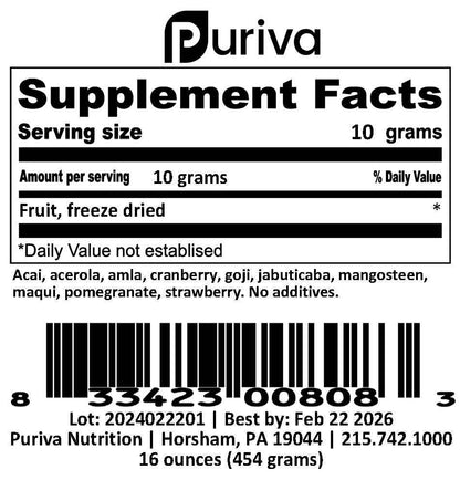 Fruit powder, 1 pound, Puriva Nutrition