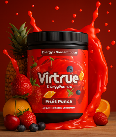 Fruit Punch Pre-Workout Energy Powder + Focus Boost & Hydration | Sugar Free