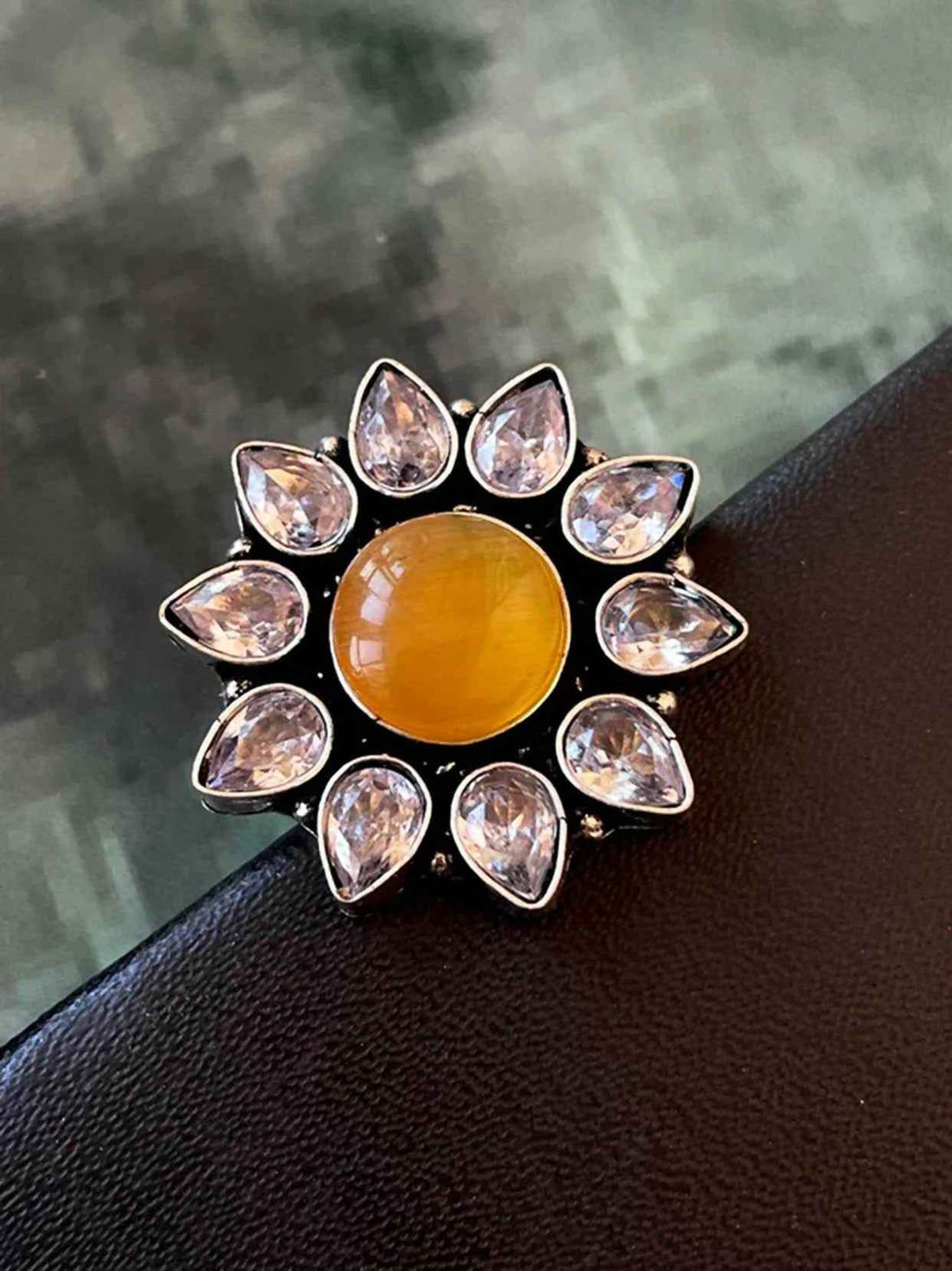 Joban Fashion Monalisa Stone Partywear Trendy Adjustable Ring