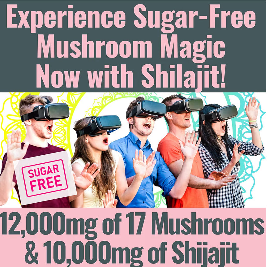 Shilajit + 17 Mushroom Complex Gummies | 22,000mg All-in-One Energy &amp; Immunity Booster | Sugar-Free Peach Mango Flavor by Seamoss depot