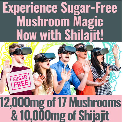 Shilajit + 17 Mushroom Complex Gummies | 22,000mg All-in-One Energy &amp; Immunity Booster | Sugar-Free Peach Mango Flavor by Seamoss depot