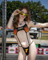 Racer Print Cut Out 1PC Bodysuit by Rave Fix