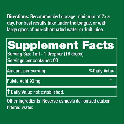 2oz Recharge 100% Fulvic Minerals Concentrate