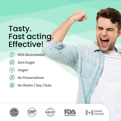 Wellbeing Nutrition Melts Vegan Vitamin B12 Thin Strips-Misty Orange Mint Flavor