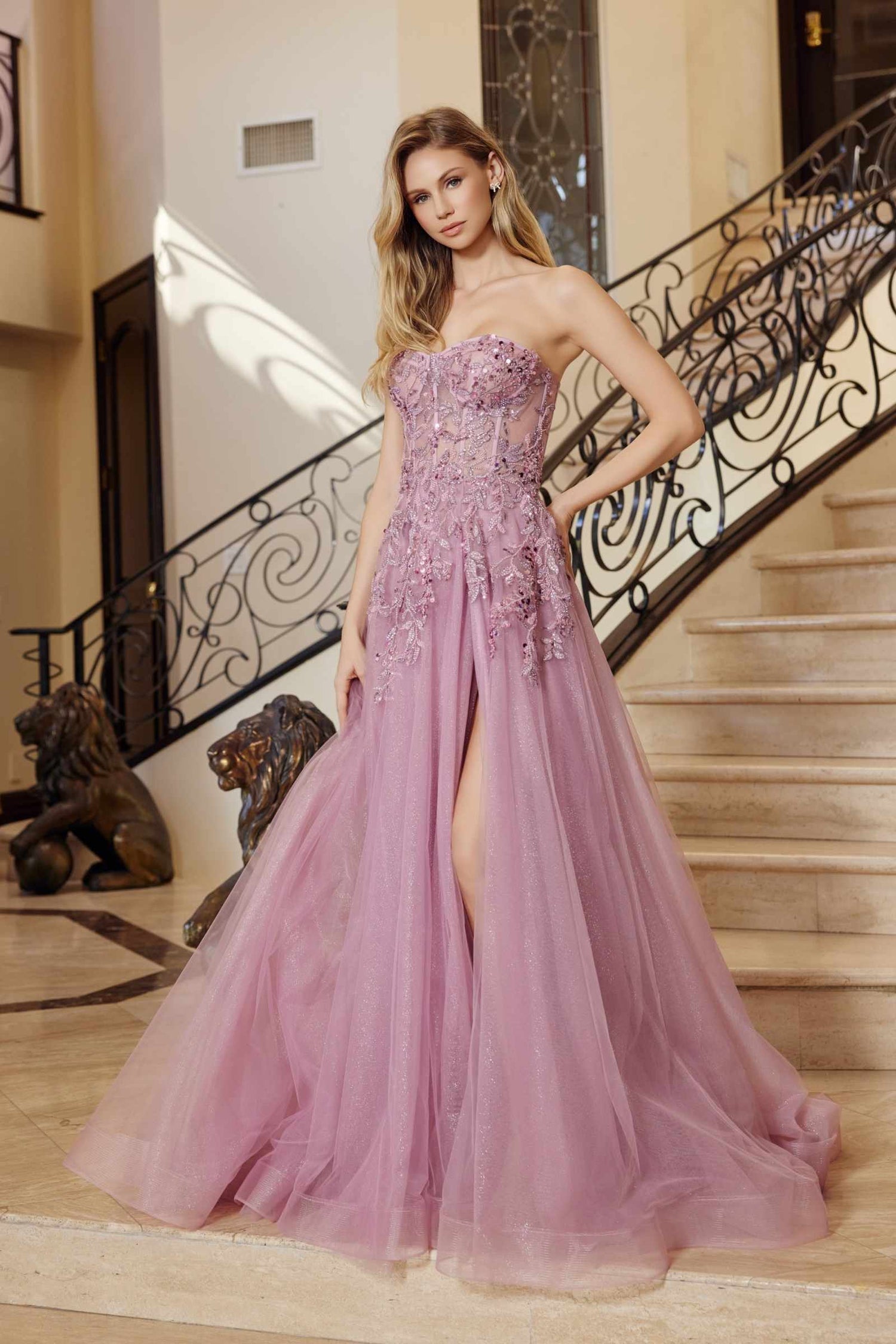 Nox Anabel G1371 Long A-Line Tulle Dress With A Sweetheart Top Sequin Applique by DiscountDressShop