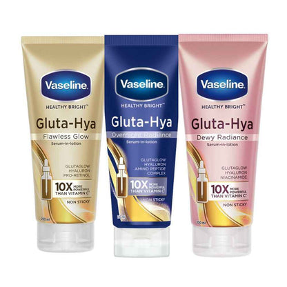 Vaseline Gluta Hya Serum-in-Lotion - Dewy Radiance, Overnight Radiance &amp; Flawless Glow Combo