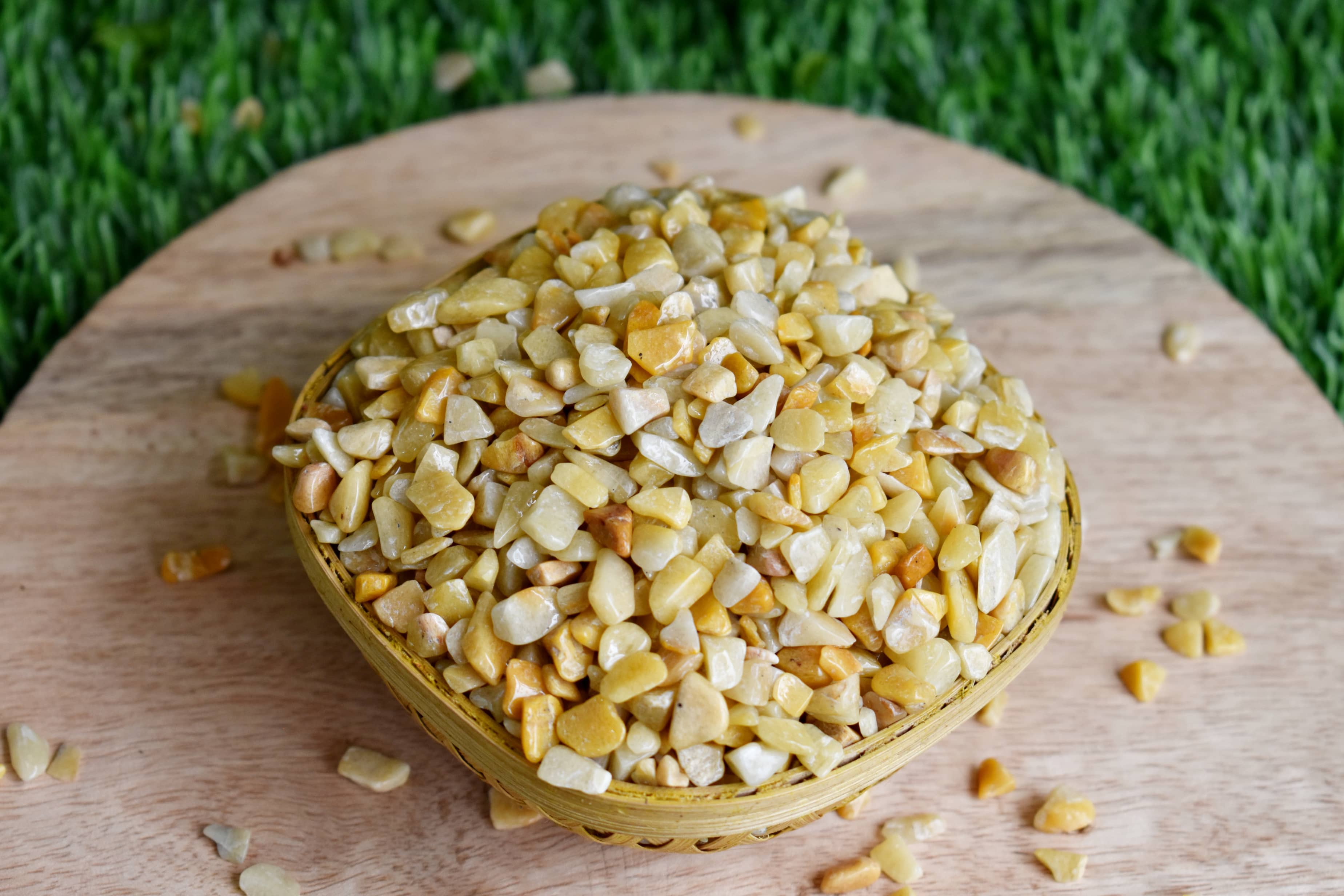Raw Yellow Aventurine Crystal Chips.  DestGlow