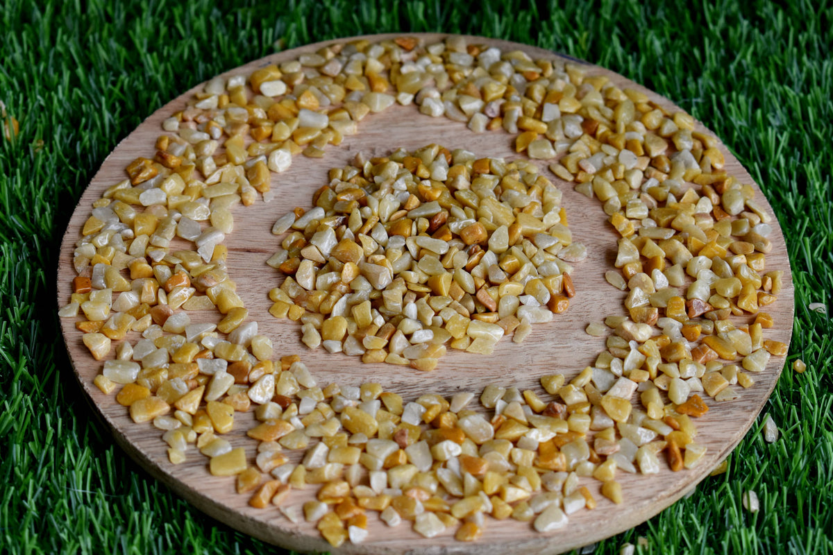 Raw Yellow Aventurine Crystal Chips.