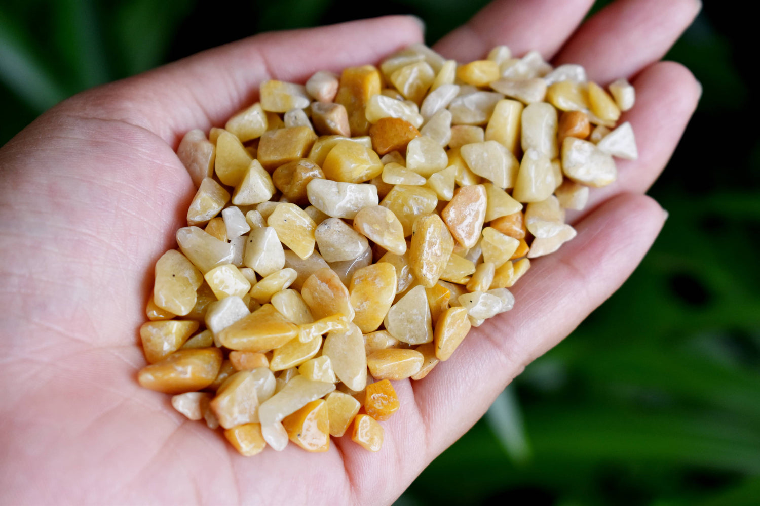 Raw Yellow Aventurine Crystal Chips.  DestGlow
